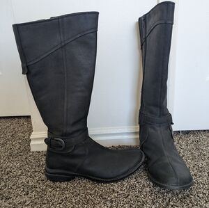 Merrell Captiva Black Leather Buckle Tall Knee High Waterproof Riding Boots 8.5